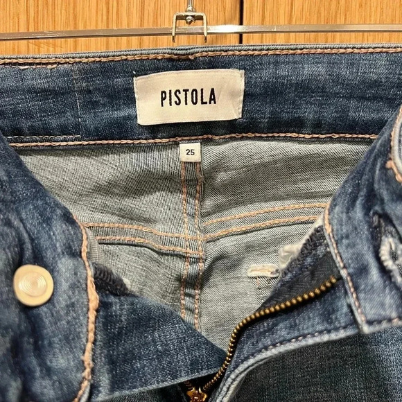 Pistola - Crop Ankle Jeans, Frayed Hem, Size 25 - Picture 5 of 8